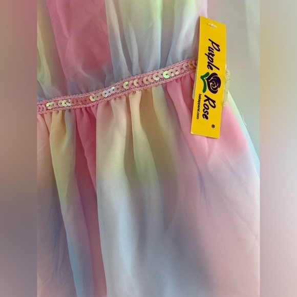PURPLE ROSE TIE DYE RAIN BOW LINED DRESS 4T NEW WITH TAG - Picture 3 of 6